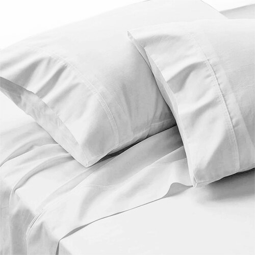 500TC Ramca White Egyptian Cotton Sheet Set Queen