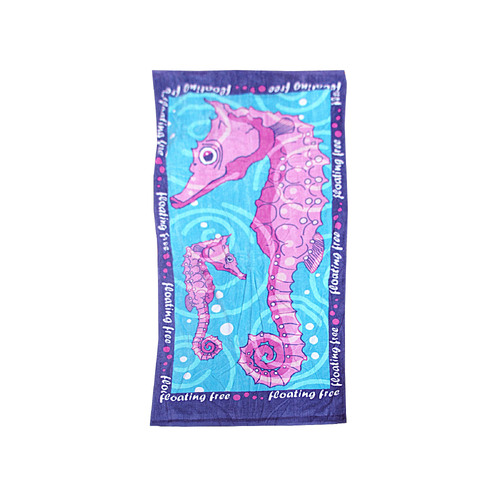 Extra Large Beach Towel N Bag Seahorse