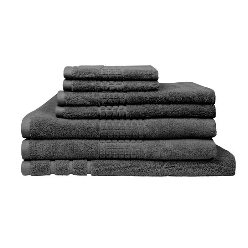 Rans Montage 7 Piece Cotton Bath Towel Set - Charcoal