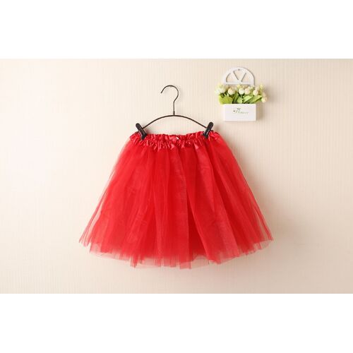 New Adults Tulle Tutu Skirt Dressup Party Costume Ballet Womens Girls Dance Wear, Red, Kids