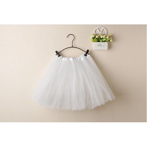 New Adults Tulle Tutu Skirt Dressup Party Costume Ballet Womens Girls Dance Wear, White Colour, Kids