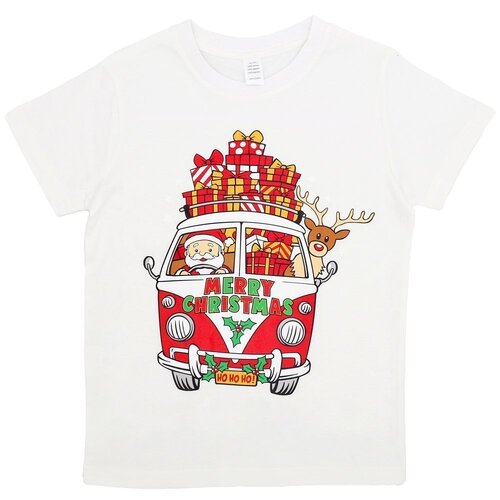 New Funny Adult Xmas Christmas T Shirt Tee Mens Womens 100% Cotton Jolly Ugly, Santa Drive Kombi (White), S