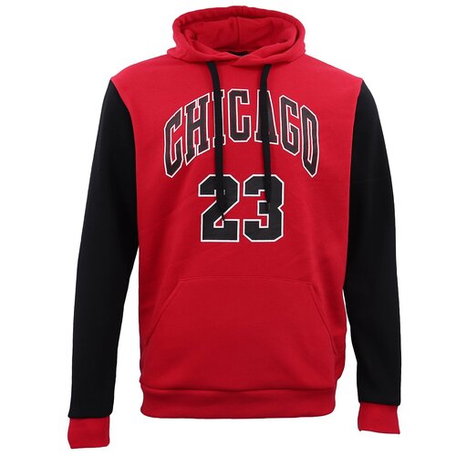 Men's Fleece Pullover Hoodie Jacket Chicago Bulls 23 Michael Jordan Sweat Shirt, Red, L