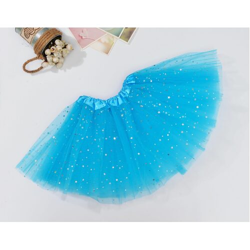 Sequin Tulle Tutu Skirt Ballet Kids Princess Dressup Party Baby Girls Dance Wear, Aqua, Adults