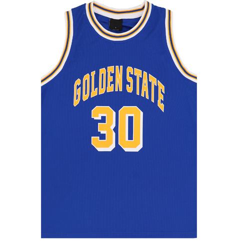 New Men's Basketball Jersey Sports T Shirt Tee Vest Tops Gym Chicago Los Angeles, Blue - Golden State 30, 2XL