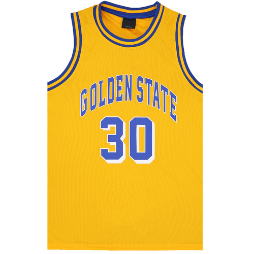 Kid's Basketball Jersey Tank Boys Sports T Shirt Tee Singlet Tops Los Angeles, Yellow - Golen State 30, 10