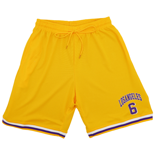 Men's Basketball Sports Shorts Gym Jogging Swim Board Boxing Sweat Casual Pants, Yellow - Los Angeles 6, XL