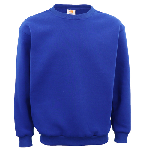 New Adult Unisex Plain Pullover Fleece Jumper Mens Long Sleeve Crew Neck Sweater, Royal Blue, 6XL