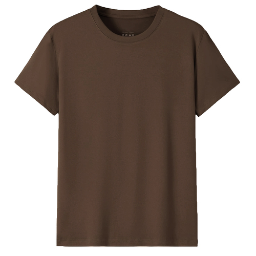 Adult 100% Cotton T-Shirt Unisex Men's Basic Plain Blank Crew Tee Tops Shirts, Coffee, XL