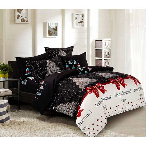 Merry Queen Size Christmas Quilt/Duvet Cover Set