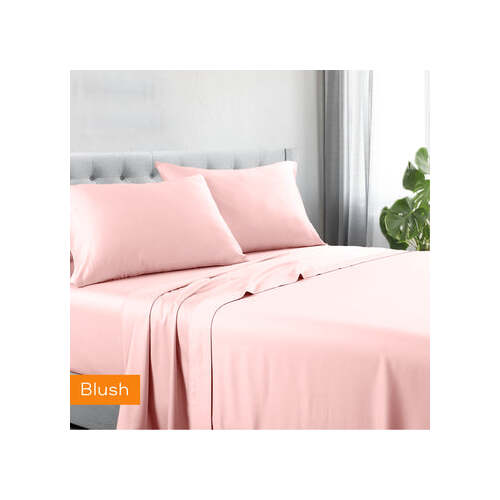 1200tc hotel quality cotton rich sheet set king blush