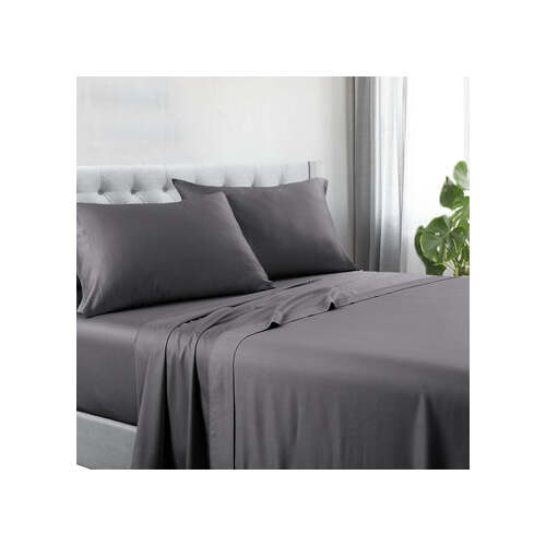 1200tc hotel quality cotton rich sheet set king charcol