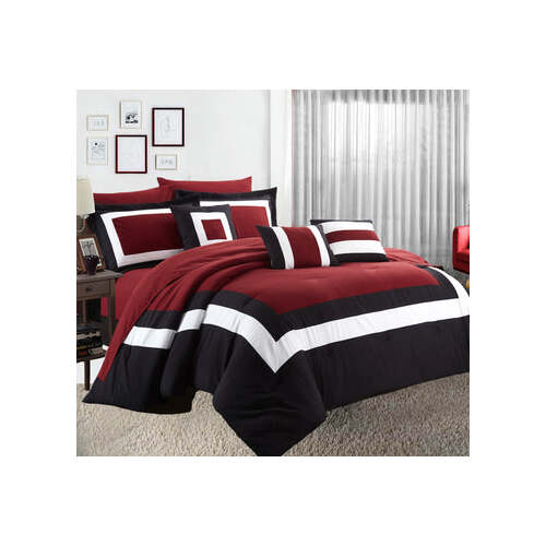 10 piece comforter and sheets set queen red