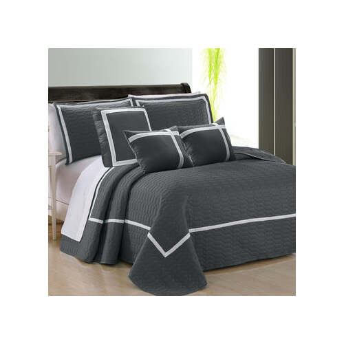 6 piece two tone embossed comforter set queen charcoal