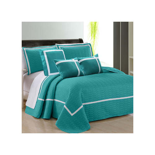 6 piece two tone embossed comforter set queen teal