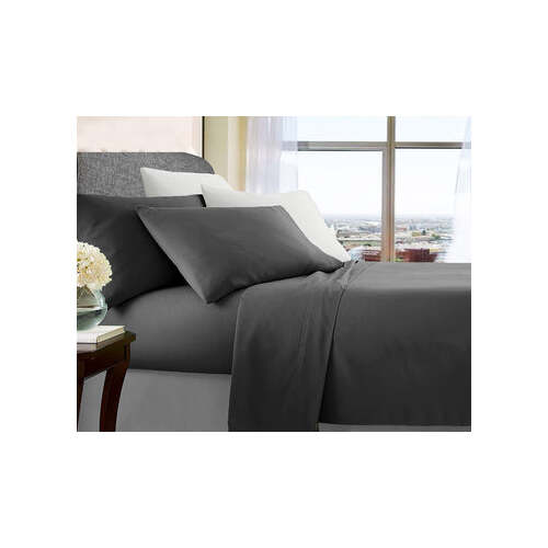 ultra soft microfibre sheet set queen charcoal