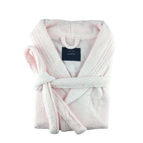 small medium egyptian cotton terry toweling bathrobe baby pink