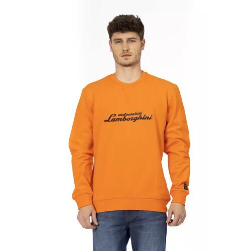 Front Print Crewneck Sweatshirt with Logo Sleeve Insert L Men