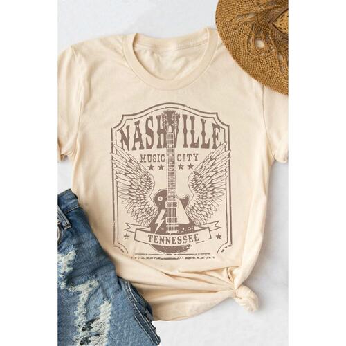 Azura Exchange NASHVILLE Graphic Print Short Sleeve T-Shirt - S