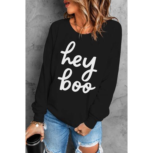 Azura Exchange Hey Boo Long Sleeve Pullover Sweatshirt - XL