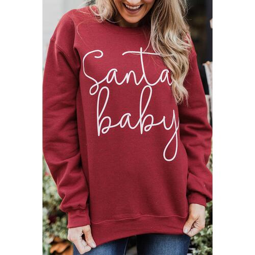 Azura Exchange Santa Baby Print Pullover Sweatshirt - S