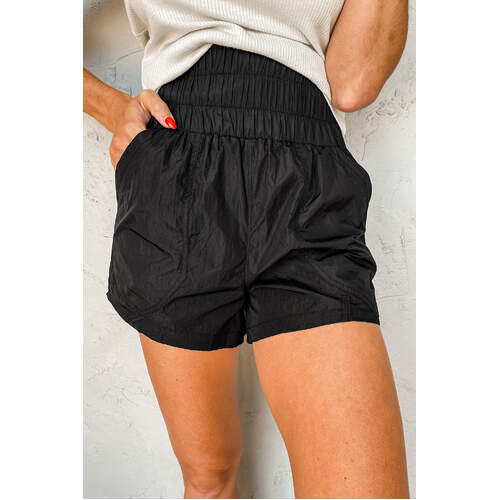 Azura Exchange Elastic High Waist Side Pockets Shorts - S