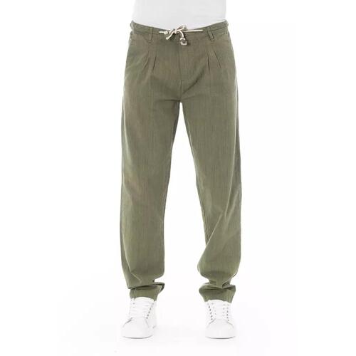 Front Zipper and Button Closure Chino Trousers 46 IT Men