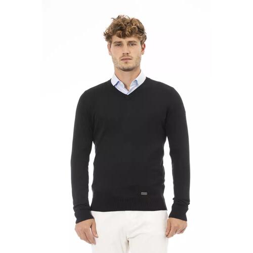 Metal Monogram V-Neck Sweater with Ribbed Details 48 IT Men