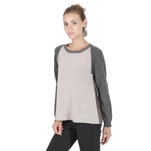 Premium Cashmere Womens Round Neck Sweater - 40 EU