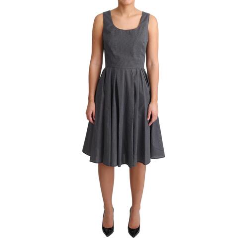 Sleeveless A-line Dress with Polka Dot Pattern 44 IT Women