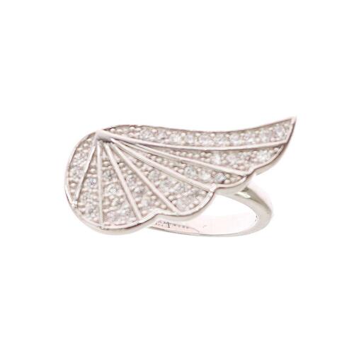 Sterling Silver CZ Crystal Ring 54 EU Women