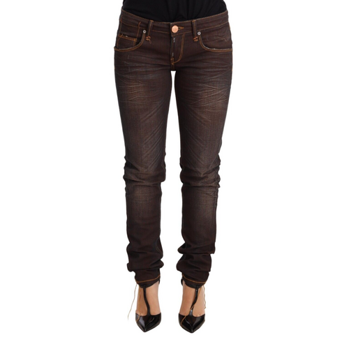 ACHT Brown Washed Low Waist Skinny Denim Jeans W26 US Women