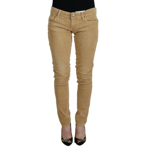 Authentic ACHT Skinny Jeans with Low Waist Corduroy Design W26 US Women