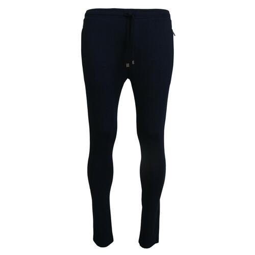 Blue Track Casual Sweatpants with Logo Details by Dolce & Gabbana 44 IT Men