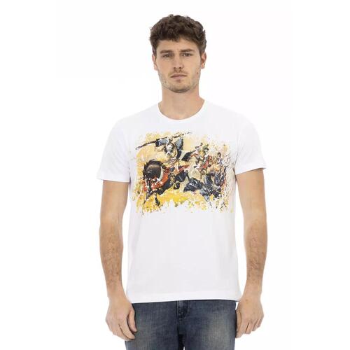 Short Sleeve T-shirt with Round Neck and Front Print M Men