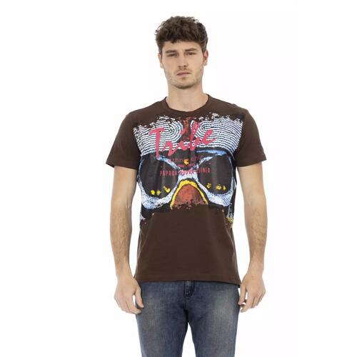 Short Sleeve T-shirt with Round Neck - Front Print L Men