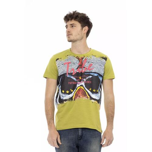 Short Sleeve T-shirt with Round Neck and Front Print M Men