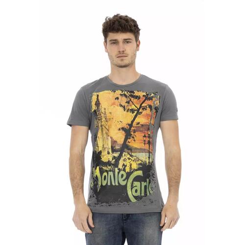 Short Sleeve T-Shirt with Round Neck and Front Print L Men