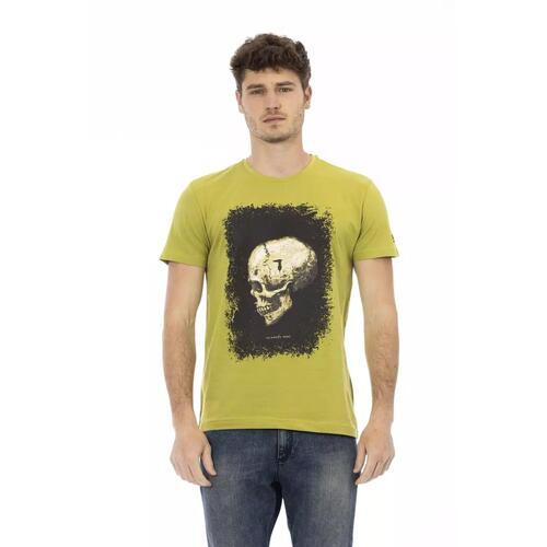 Short Sleeve Round Neck T-shirt with Front Print L Men