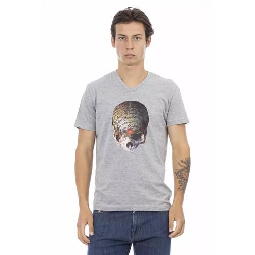 Front Print V-Neck Short Sleeve T-Shirt M Men