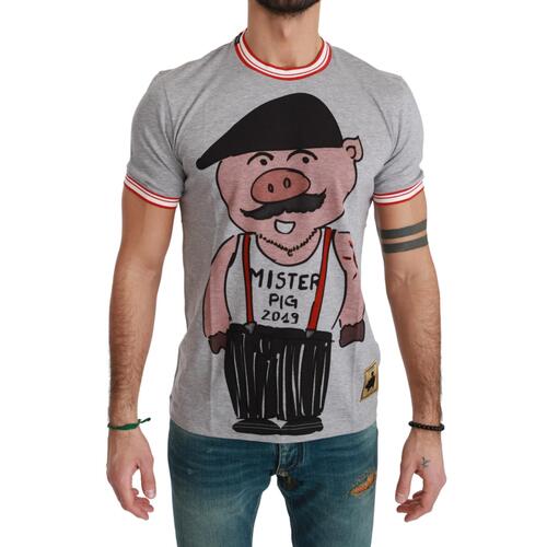 Authentic Dolce & Gabbana Roundneck T-Shirt with Year of the Pig Motive 46 IT Men