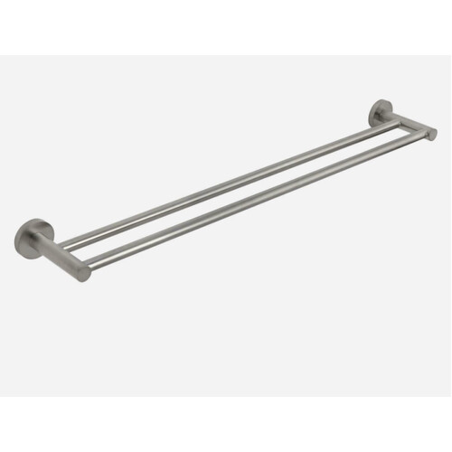 Luxurious Brushed Nickel Stainless Steel 304 Towel Rack Rail - Double Bar 600mm