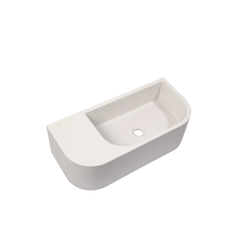 New Concrete Cement Wash Basin Counter Top Matte White Wall Hung Basin