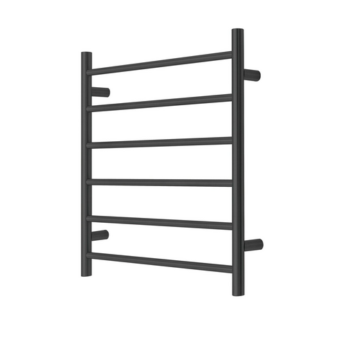 Premium Matte Black Towel Rack - 6 Bars, Round Design, AU Standard, 650x620mm Wide