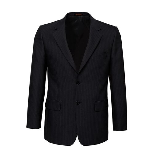 Mens Single Breasted 2 Button Suit Jacket Work Business - Pin Striped - Black - 137