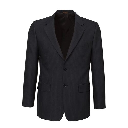 Mens Single Breasted 2 Button Suit Jacket Work Business - Pin Striped - Charcoal - 132