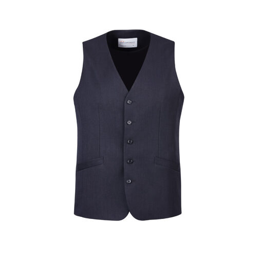 Mens Bamboo Blend Longline Vest Waistcoat w/ Stretch Business Forrnal Dress - Navy - 117