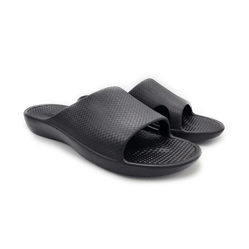 Archline Rebound Orthotic Slides Flip Flop Thongs Slip On Arch Support - Black - Euro 40