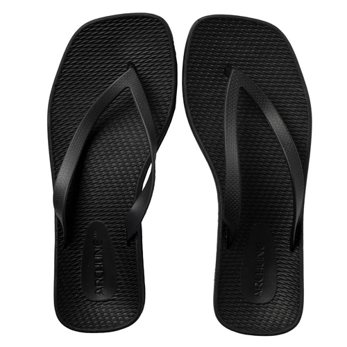 ARCHLINE Breeze Arch Support Orthotic Thongs Flip Flops Arch Support - Black - 38 EUR (Womens 7US/Mens 5US)