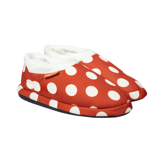 ARCHLINE Orthotic Slippers CLOSED Back Scuffs Moccasins Pain Relief - Red Polka Dots - EUR 41 (Womens 10 US)